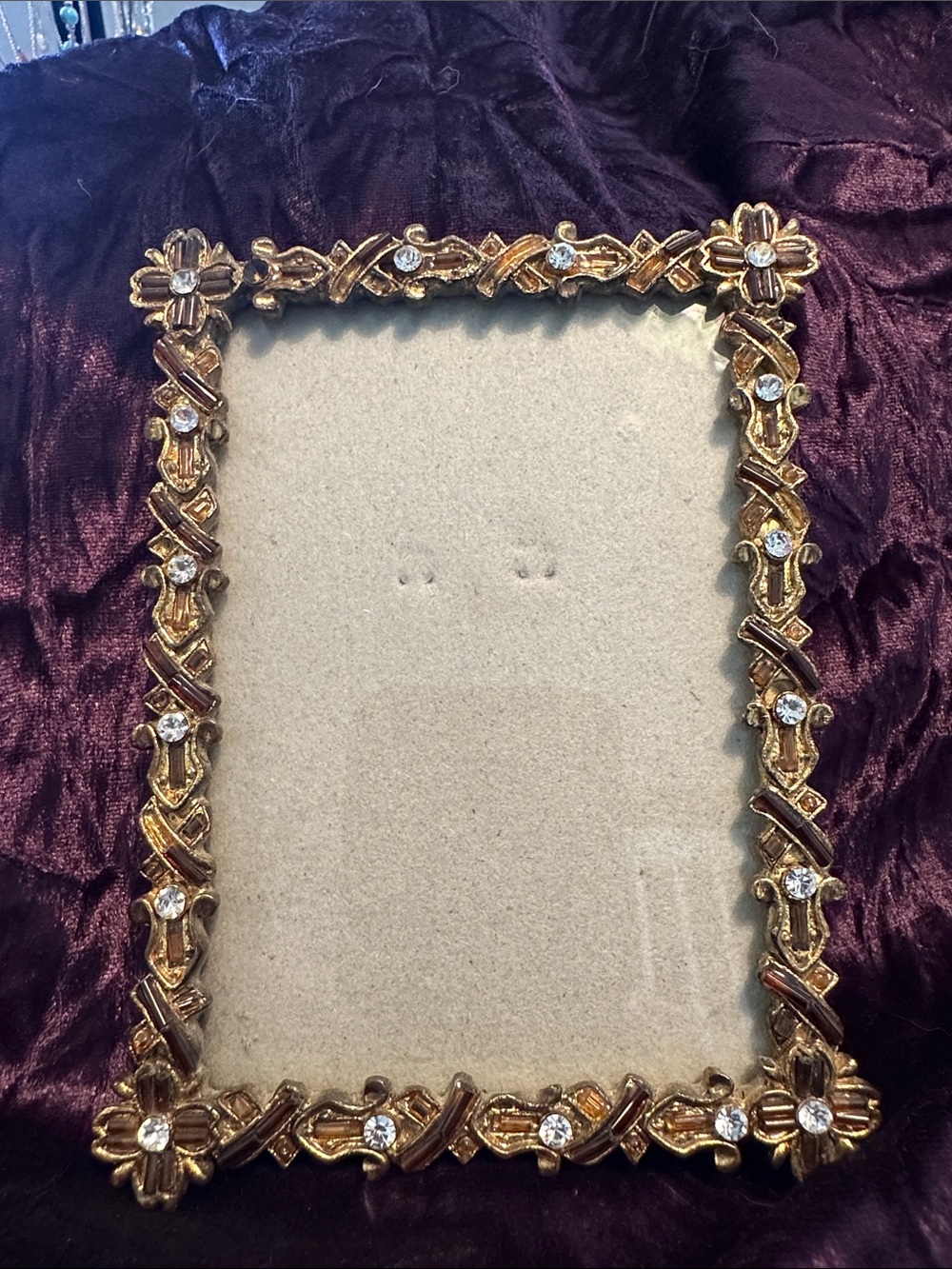 Source Unknown 4 x 6 Gold Decorative Picture Frame with Clear Rhinestones